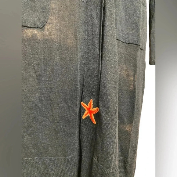 Stile Benetton Linen Nautical Patch Snap Button Duster Cardigan - Picture 7 of 12